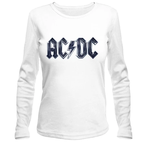 Женский лонгслив AC/DC - (blue logo)