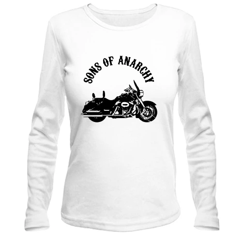 Жіночий лонгслів, білий, Sons of Anarchy з мотоциклом