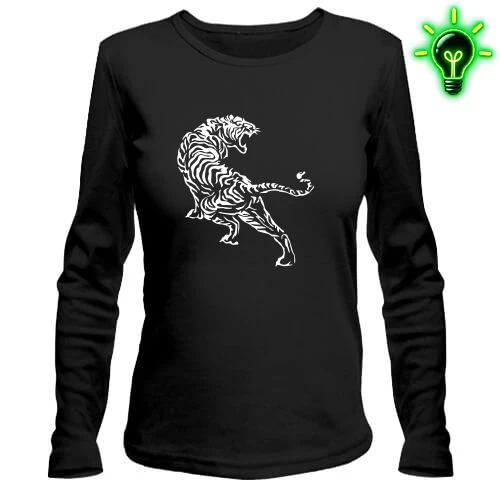 Женский лонгслив, Черный, Tiger