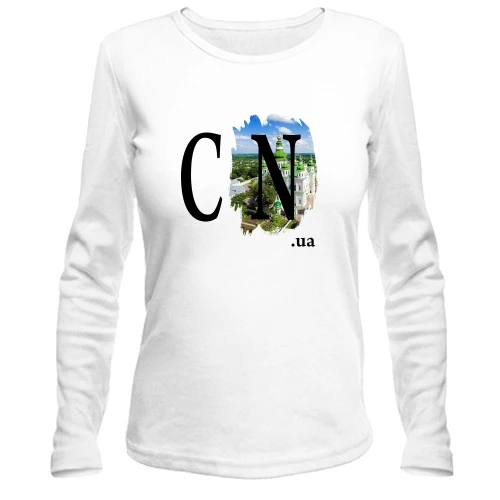 Женский лонгслив, белый, cn.ua (Чернигов)