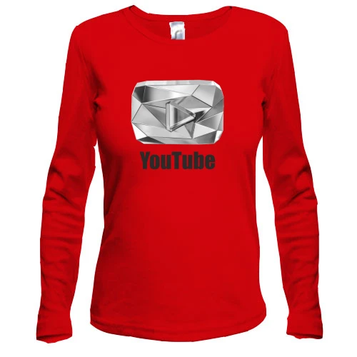 Жіночий лонгслів з діамантовим логотипом YouTube