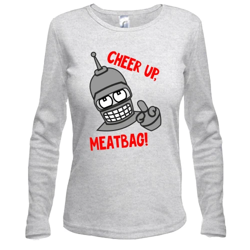 Жіночий лонгслів з Бендером "cheer up, meatbag"