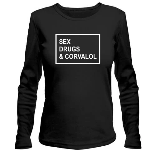 Жіночий лонгслів Sex drugs & corvalol