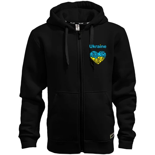 Мужская зип-худи Ukraine - сердце