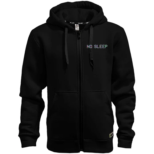 Мужское зип худи с надписью "No sleep"