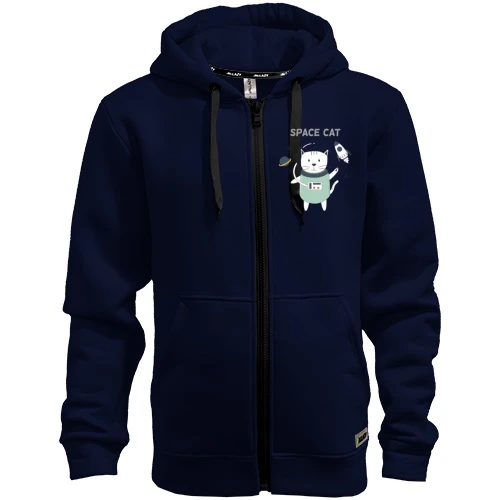 Мужская толстовка на молнии с космическим котом SPACE CAT