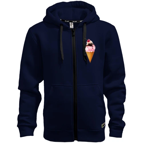 Мужская толстовка на молнии Ice cream with cherries