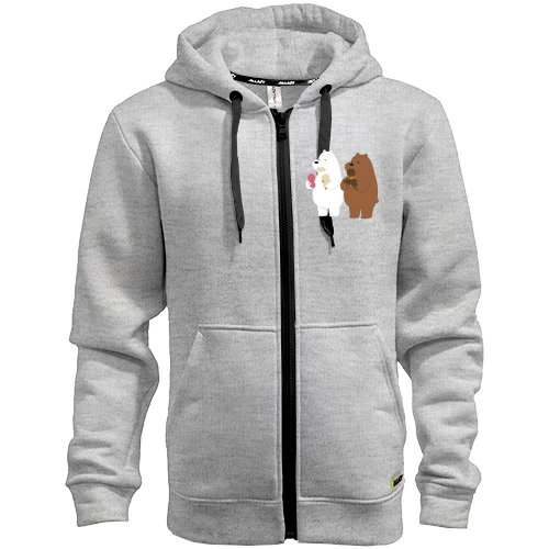 Мужская толстовка на молнии bears love ice cream