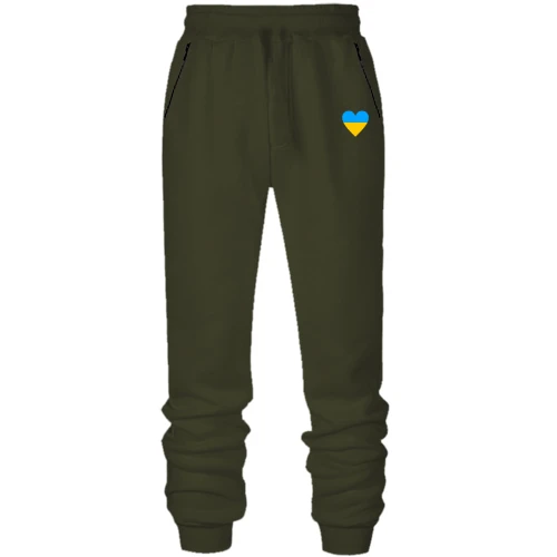 Мужские трикотажные штаны с украинским сердцем