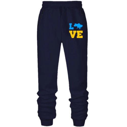 Мужские трикотажные штаны LOVE с мапой Украины