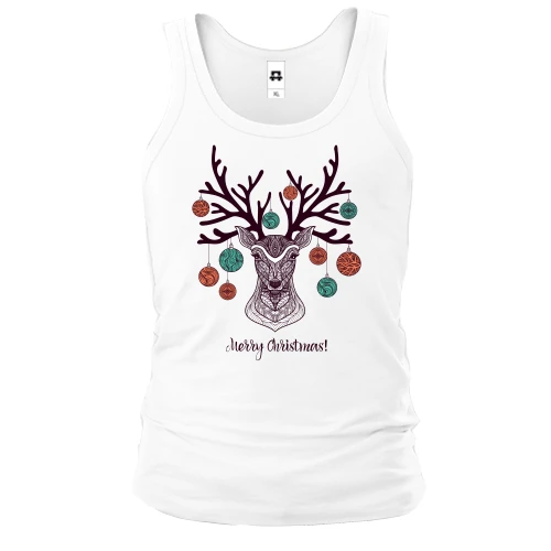 Чоловіча майка, Білий, Merry Christmas Deer