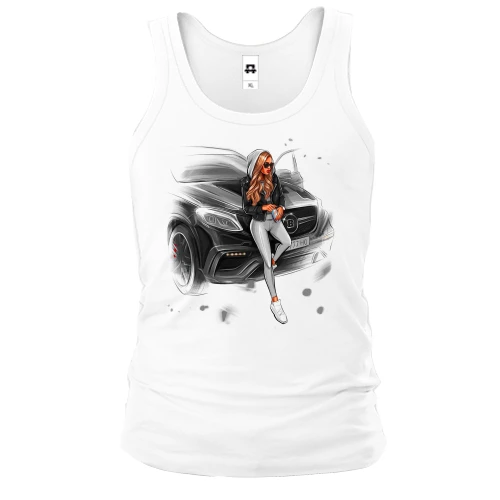 Мужская майка, белый, Mercedes GLE Brabus Art