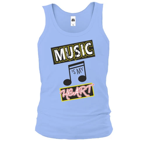 Мужская майка Music is my heart