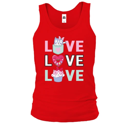 Чоловіча майка, червоний, Love Love Love