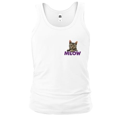 Чоловіча майка, білий, Meow (mini)