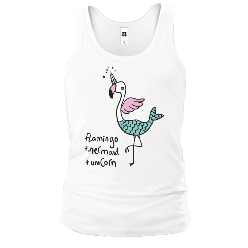 Чоловіча майка, білий, Flamingo + Mermaid + Unicorn