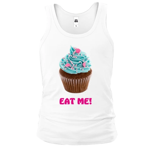 Мужская майка, белый, Eat me!