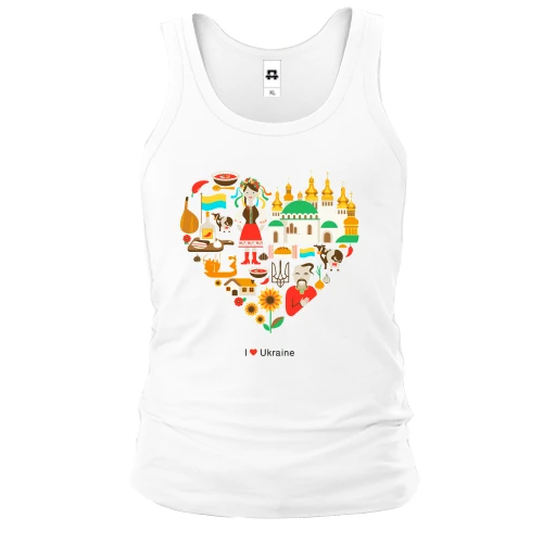 Чоловіча майка I love Ukraine (арт серце)