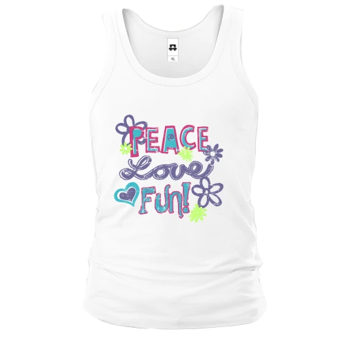 Чоловіча майка Peace, love, fun