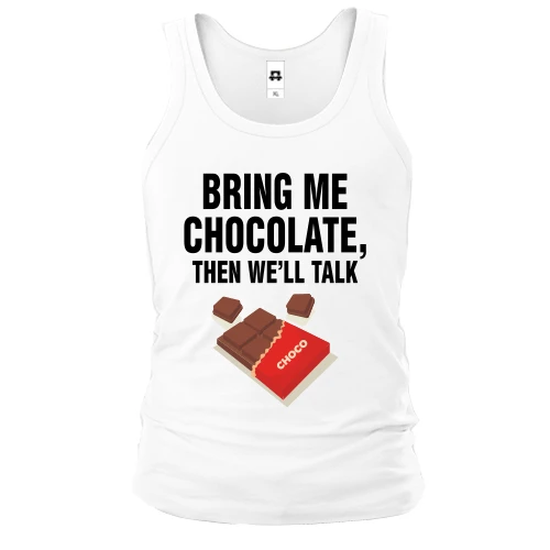 Мужская майка, белый, Bring me chocolate
