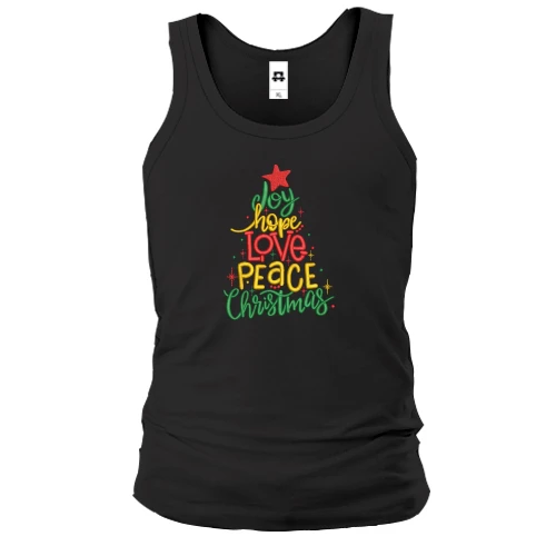Чоловіча майка Love, Peace, Christmas
