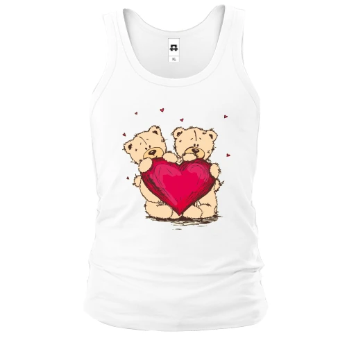 Мужская майка, белый, с мишками Teddy