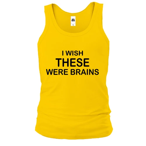 Мужская майка, желтый, I wish these were brains