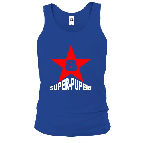 Мужская майка, синий, Super-Puper Star