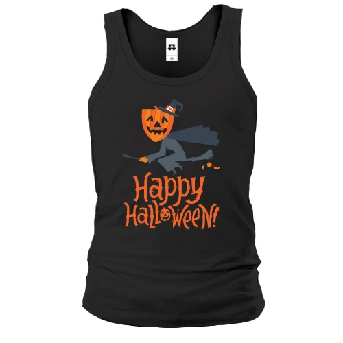 Мужская майка Ведьма на метле - Happy Halloween