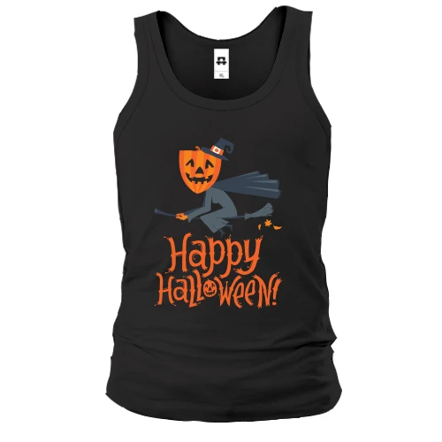 Мужская майка Halloween с ведьмой на метле