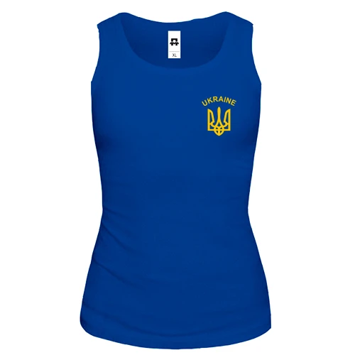 Женская майка, синий, Ukraine (mini)