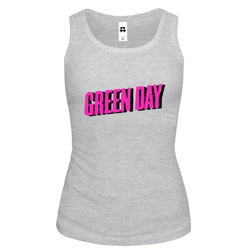 Женская майка Green day розовый логотип