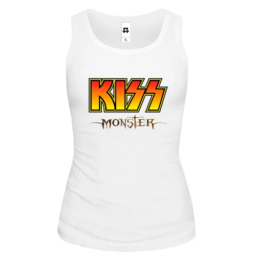 Женская майка, белый, KISS Monster