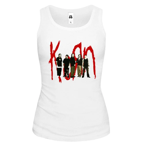 Женская майка, белый, Korn Band