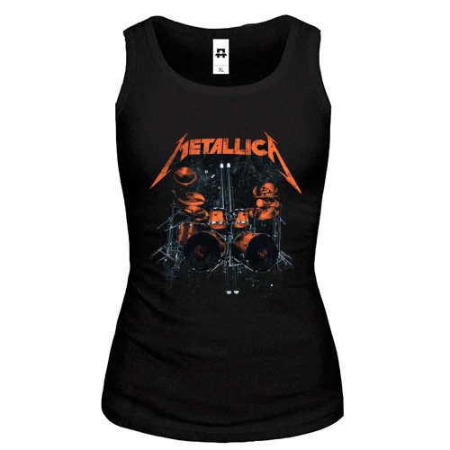 Женская майка, черный, Metallica (барабаны)