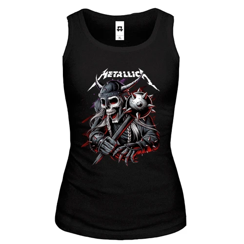 Женская майка, черный, Metallica (со скелетом-воином) 2
