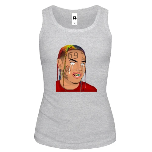 Жіноча майка, сірий меланж, з 6IX 9NINE з білими очима