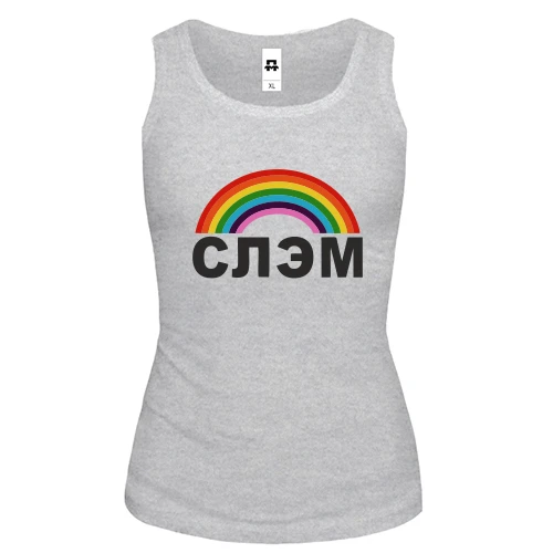 Женская майка с надписью "СЛЭМ"