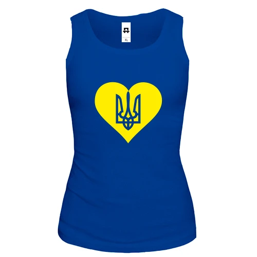Женская майка с гербом Украины в сердце