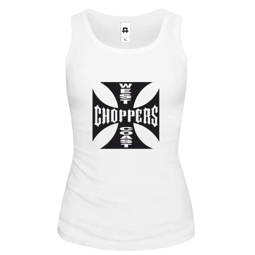 Женская майка, белый, с лого West Coast Choppers