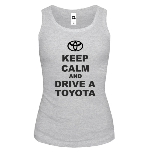 Женская майка, серый меланж, Keep calm and drive a Toyota