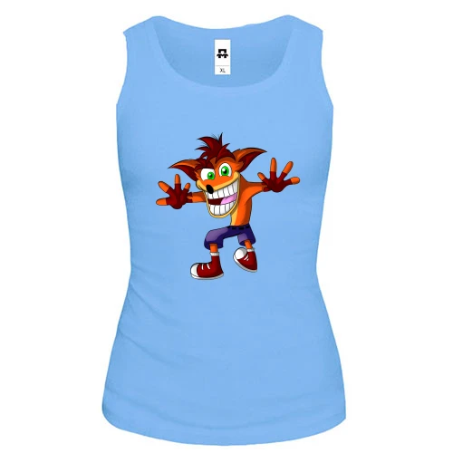 Женская майка с иллюстрированным Crash Bandicoot