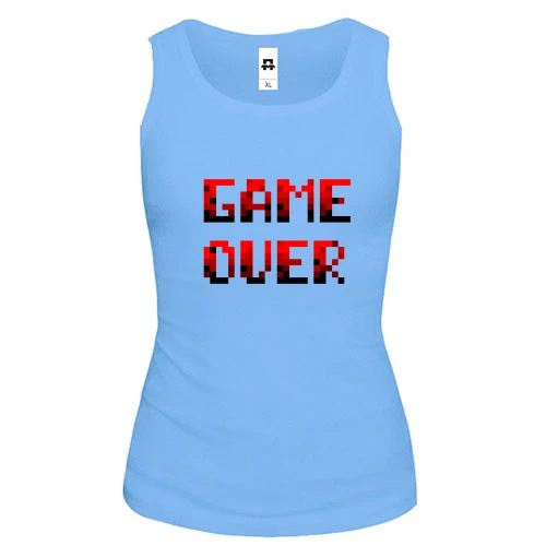 Женская майка с надписью "Game over"