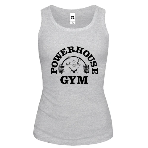 Женская майка, Серый меланж, Powerhouse gym