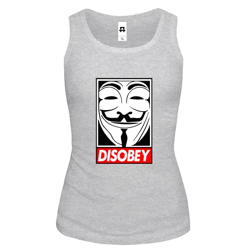 Женская майка Disobey ananymus