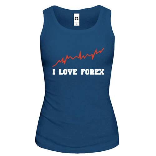 Женская майка с надписью "I love forex"