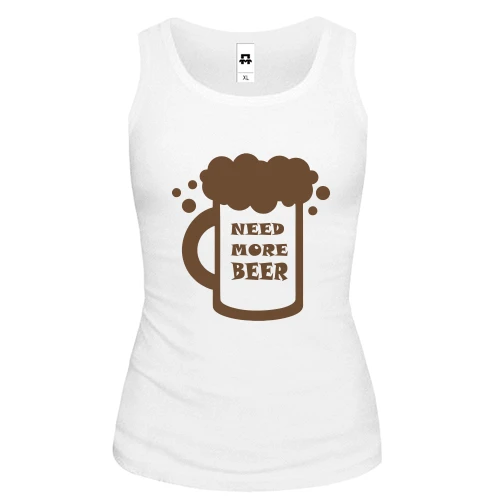 Женская майка с надписью Need more beer