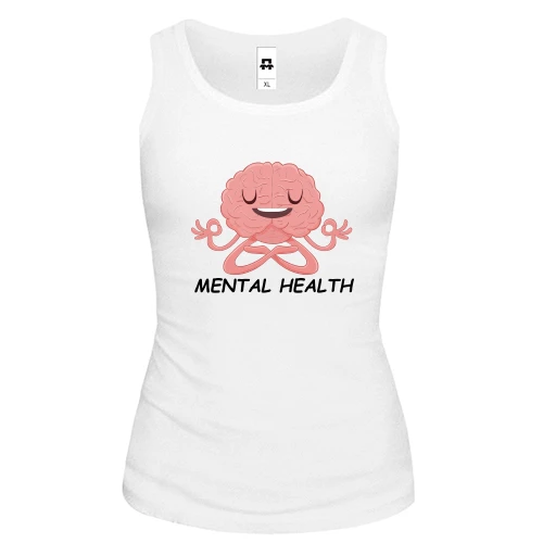 Жіноча майка з мозком і написом "Mental Health"