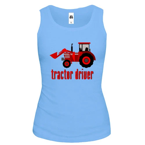Женская майка с надписью "Tractor Driver"