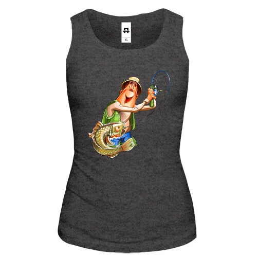 Женская майка с рыбаком